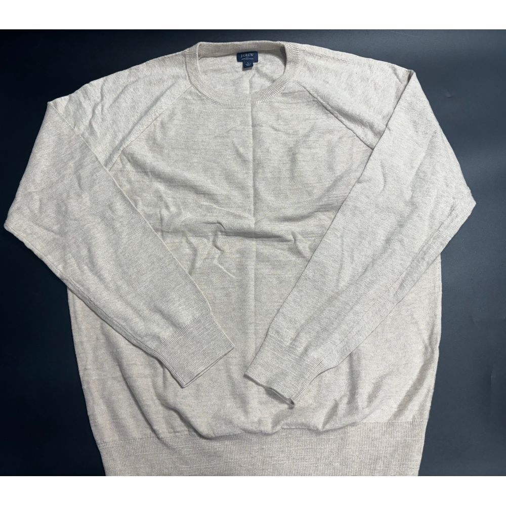 J.Crew Factory NWOTMen's Cotton Blend Crewneck Sweater Beige in Size Large